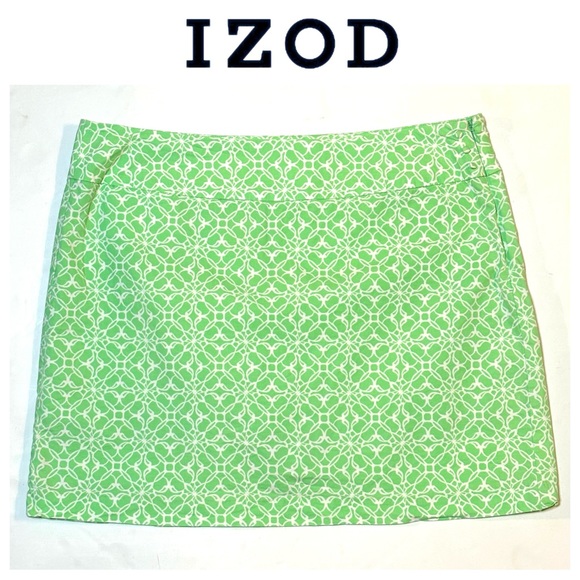 IZOD Golf Skort Green White 16 - Picture 1 of 7